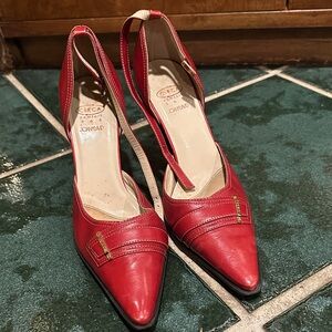 Joan & David Red Leather Heels